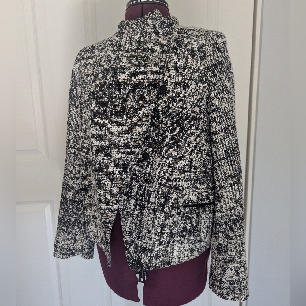 $1865 Proenza Schouler ITALY MADE Tweed Asymmetrical Jacket Blazer Womens Size 8